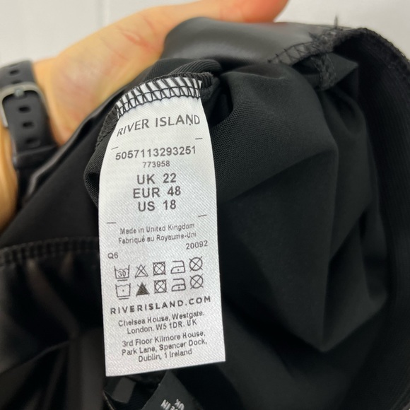 NWT River Island Faux Leather High Waisted Flare Trousers Sz 18 - Picture 11 of 13